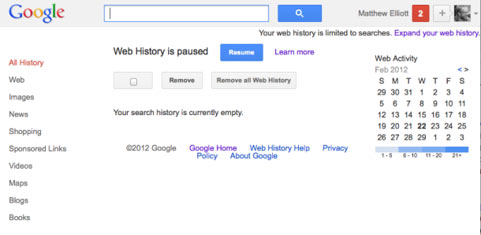 google web history