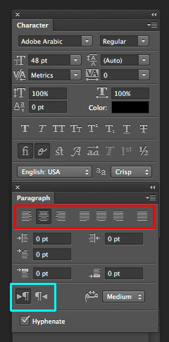 enable middle eastern languages in photoshop